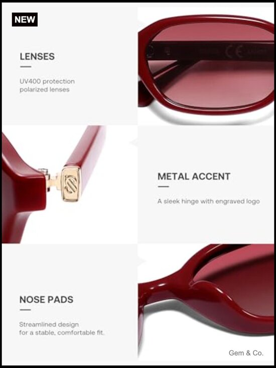 Retro Rectangle Polarized Sunglasses Trendy Narrow Hexagon Y2K main image 4